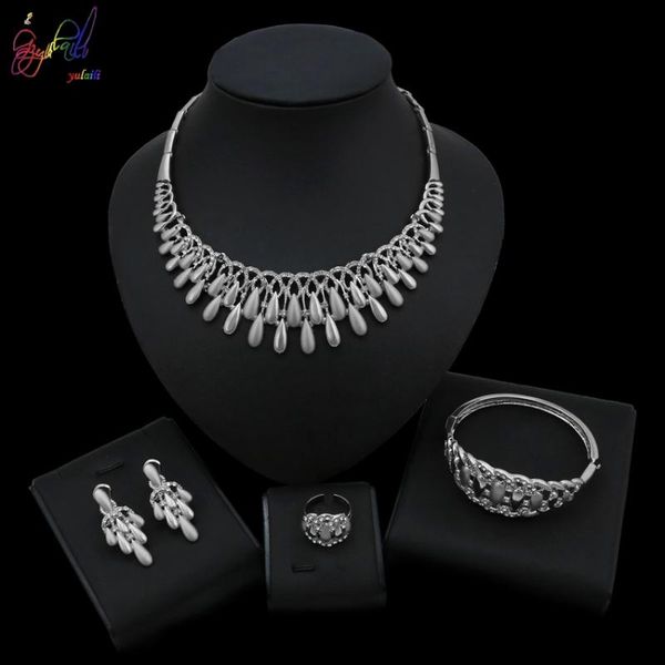 earrings & necklace yulaili classic rhinestone silver color choker stud charm bracelet ring for women bridal party jewelry sets
earrings & necklace yulaili classic rhinestone silver color choker stud charm bracelet ring for women bridal party jewelry sets