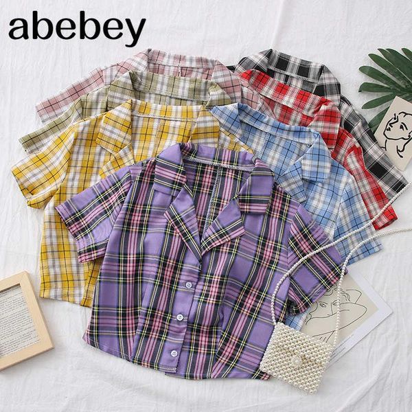 women's blouses & shirts 2021 summer women turn-down collar plaid shirt high waist short single breasted bare navel top, White
women's blouses & shirts 2021 summer women turn-down collar plaid shirt high waist short single breasted bare navel top, White