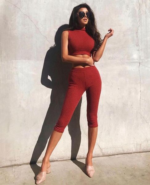 women's clothing set wine red bandage short slim knee length pants 2 pieces two piece, White
women's clothing set wine red bandage short slim knee length pants 2 pieces two piece, White
