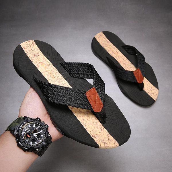 slippers summer men flip flops fashion trend beach home non-slip cool student clip outside slides, Black
slippers summer men flip flops fashion trend beach home non-slip cool student clip outside slides, Black