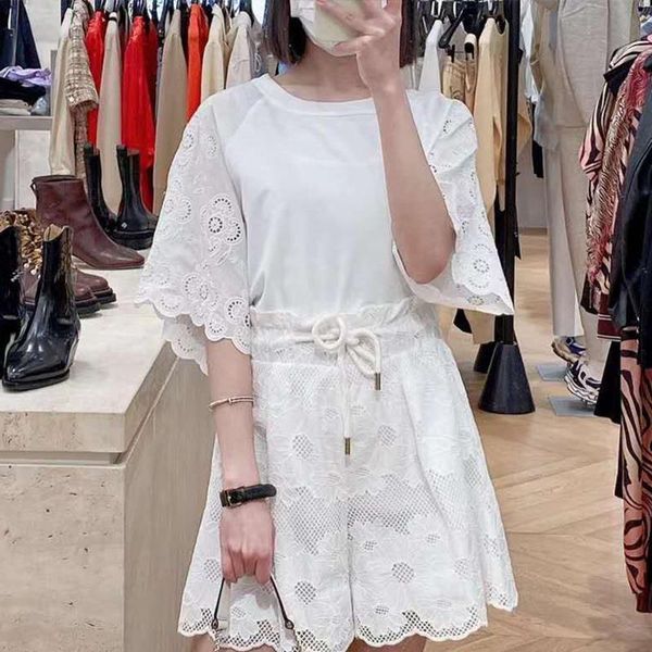 summer cotton t-shirt lace stitching fashion o-neck white short-sleeved runway brand design party style women's
summer cotton t-shirt lace stitching fashion o-neck white short-sleeved runway brand design party style women's
