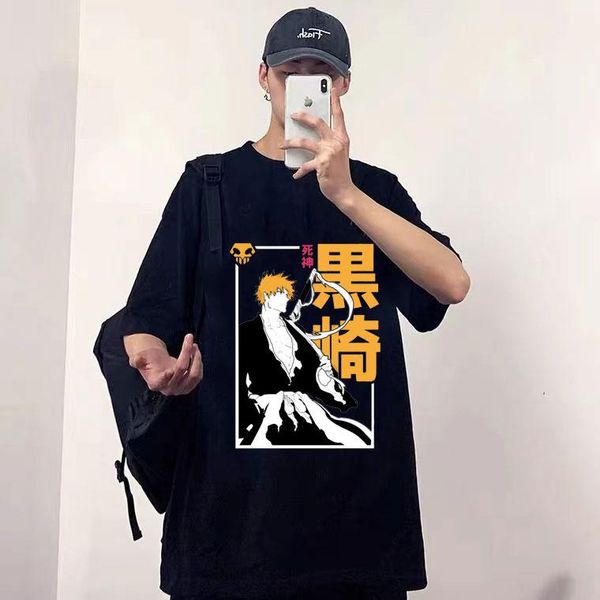 men's t-shirts japan anime ichigo kurosaki t shirts men women pure cotton t-shirt short sleeve japanese fashion tee harajuku design ts, White;black
men's t-shirts japan anime ichigo kurosaki t shirts men women pure cotton t-shirt short sleeve japanese fashion tee harajuku design ts, White;black