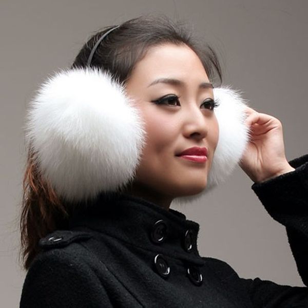 large fox fur earmuffs fur thermal earmuff headphones protect ears, Blue;gray
large fox fur earmuffs fur thermal earmuff headphones protect ears, Blue;gray