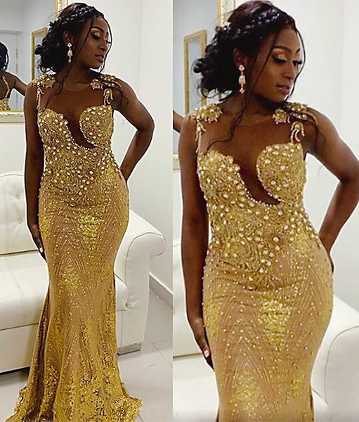 2021 plus size arabic aso ebi gold luxurious mermaid prom dresses lace crystals sheer neck evening formal party second reception gowns dress, Black
2021 plus size arabic aso ebi gold luxurious mermaid prom dresses lace crystals sheer neck evening formal party second reception gowns dress, Black