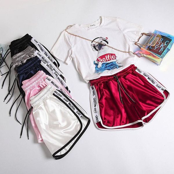 plus size letter elastic waist women short high slim satin sporting summer home fitness 5xl, White;black
plus size letter elastic waist women short high slim satin sporting summer home fitness 5xl, White;black