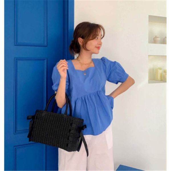 women's blouses & shirts 2021 arrivals summer blouse shirt sweet gril square collar puff sleeve high waist ruffled blusas casual lady t, White
women's blouses & shirts 2021 arrivals summer blouse shirt sweet gril square collar puff sleeve high waist ruffled blusas casual lady t, White