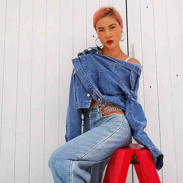 2egxtwotwinstyle asymmetrical denim jacket for women irregular neck long sleeve split streetwear short female new clothing 2020, Black;white
2egxtwotwinstyle asymmetrical denim jacket for women irregular neck long sleeve split streetwear short female new clothing 2020, Black;white