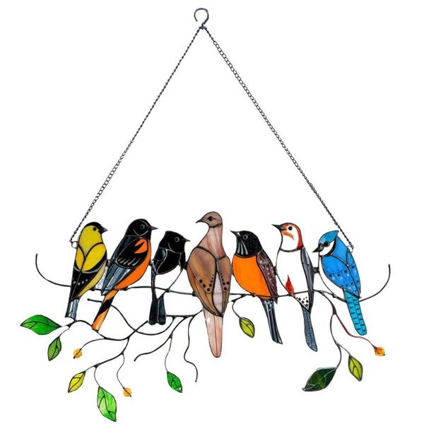 decorative flowers & wreaths multicolor birds on wire high stained suncatcher creative glass window hangings panel home decoration accessori
decorative flowers & wreaths multicolor birds on wire high stained suncatcher creative glass window hangings panel home decoration accessori