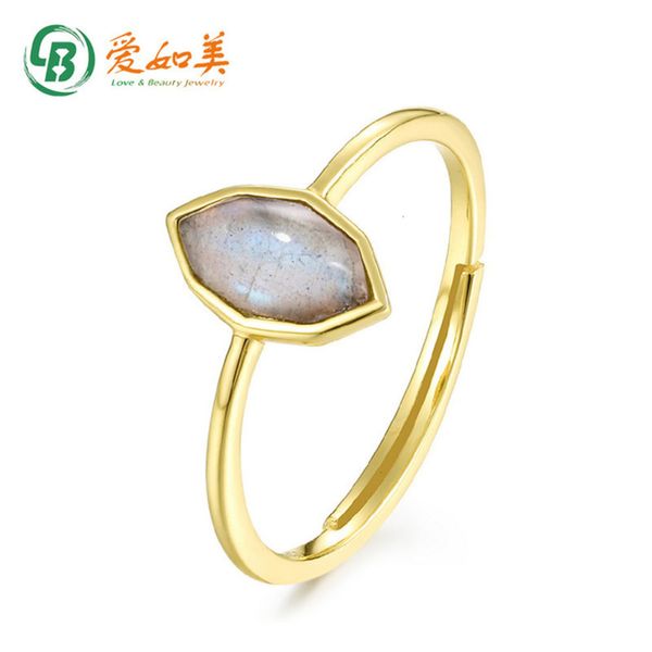 s925 silver plated 9k accessories simple natural elongated stone geometric diamond opening ring, Black
s925 silver plated 9k accessories simple natural elongated stone geometric diamond opening ring, Black