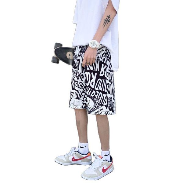 men's shorts fashion printing summer hong kong style large size athletic beach loose pants sweatpants, White;black
men's shorts fashion printing summer hong kong style large size athletic beach loose pants sweatpants, White;black