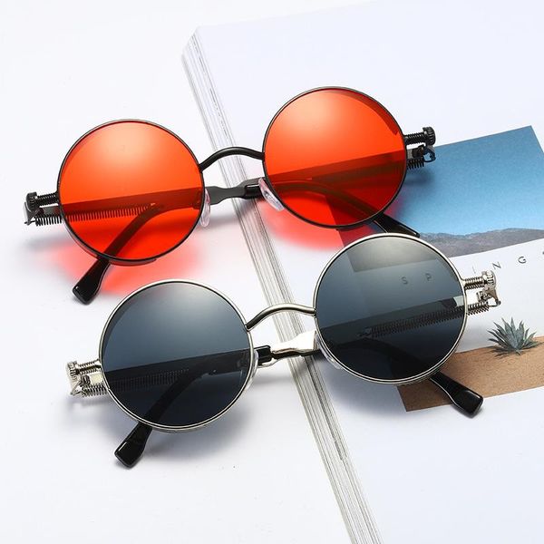 sunglasses classic gothic steampunk designer men and women retro round metal frame uv400, White;black
sunglasses classic gothic steampunk designer men and women retro round metal frame uv400, White;black