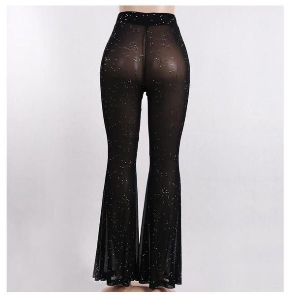 casual trousers bling glitter dot women high waist flare pants streetwear mesh perspective party club summer women's & capris, Black;white
casual trousers bling glitter dot women high waist flare pants streetwear mesh perspective party club summer women's & capris, Black;white