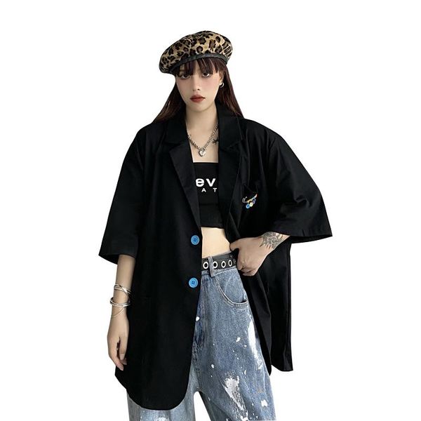 women's suits & blazers korean vintage women short sleeve loose original design blazer coat summer student fashion female cx1839, White;black
women's suits & blazers korean vintage women short sleeve loose original design blazer coat summer student fashion female cx1839, White;black