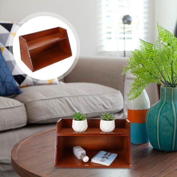 hooks & rails 1pc cosmetics holder storage rack desk(wood)