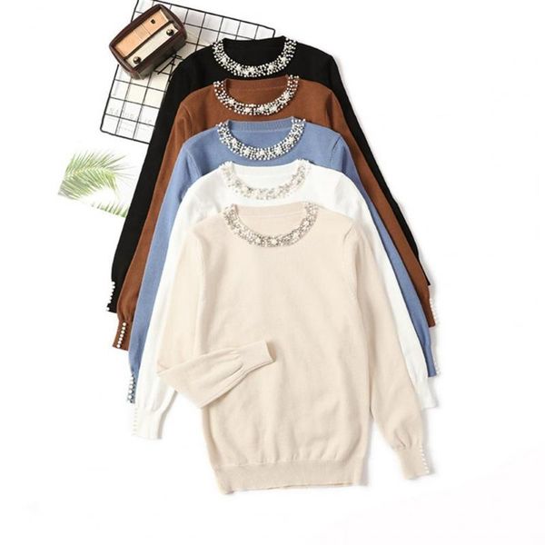 women's sweaters women knitted sweater beading collar figure flattering elegant style basic warm jumpers pullover ladies cloth, White;black
women's sweaters women knitted sweater beading collar figure flattering elegant style basic warm jumpers pullover ladies cloth, White;black