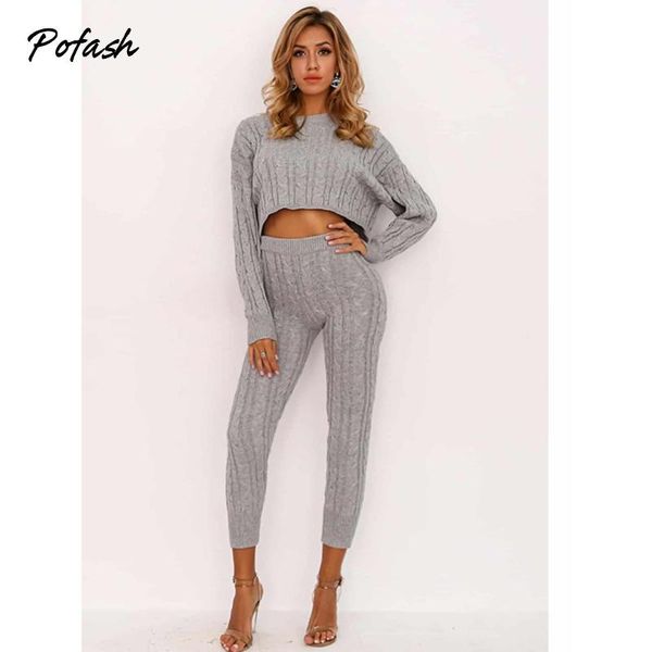women's two piece pants pofash gray knitted pieces outfits women sweater long sleeves and casual home losse autumn winter 2 set 2021, White
women's two piece pants pofash gray knitted pieces outfits women sweater long sleeves and casual home losse autumn winter 2 set 2021, White