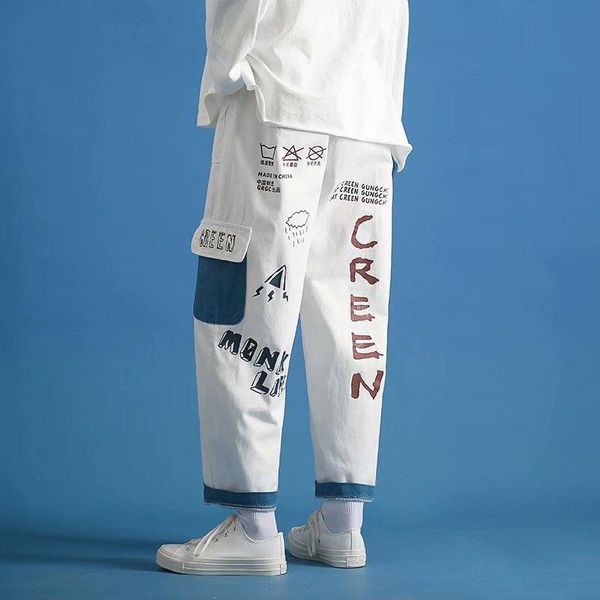 hip hop streetwear men's splice pants fashion men casual pant trousers high street elastic waist harem black joggers
hip hop streetwear men's splice pants fashion men casual pant trousers high street elastic waist harem black joggers