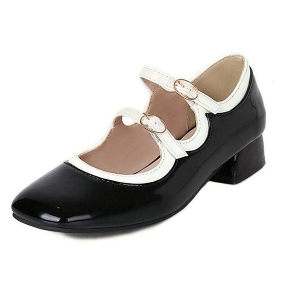 plus size 34-43 2021 shoes ol style patent leather women mary jane ankle strap low heel pumps for sweet office heels dress, Black
plus size 34-43 2021 shoes ol style patent leather women mary jane ankle strap low heel pumps for sweet office heels dress, Black