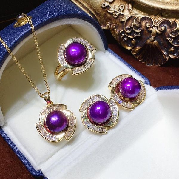 earrings & necklace habitoo 7-8mm purple freshwater pearl ring jewelry set for women charming gifts daily wear, Silver
earrings & necklace habitoo 7-8mm purple freshwater pearl ring jewelry set for women charming gifts daily wear, Silver
