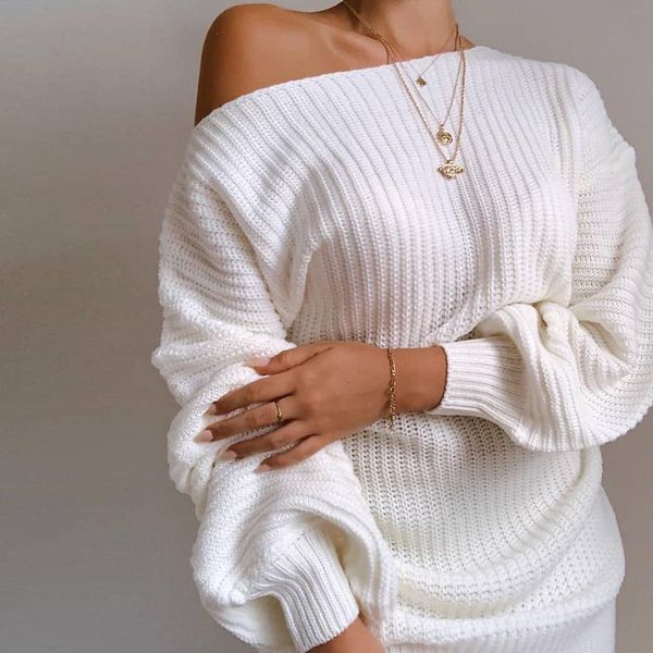 the est casual off shoulder women dresses lantern sleeve knitted sweater drop good quality, Black;gray
the est casual off shoulder women dresses lantern sleeve knitted sweater drop good quality, Black;gray