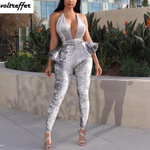 women's jumpsuits & rompers backless halter for women 2021 velour velvet one piece outfits long pants peplum ruffles bodycon bodysuit, Black;white
women's jumpsuits & rompers backless halter for women 2021 velour velvet one piece outfits long pants peplum ruffles bodycon bodysuit, Black;white