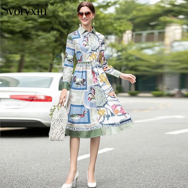 svoryxiu fashion designer autumn vintage dress women's elegant animal flower print long sleeve dresses vestdios casual, Black;gray
svoryxiu fashion designer autumn vintage dress women's elegant animal flower print long sleeve dresses vestdios casual, Black;gray
