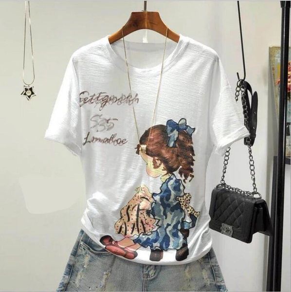 women's t-shirt 2021 summer cotton t shirt fashion short sleeve cartoon print white casual office tee
women's t-shirt 2021 summer cotton t shirt fashion short sleeve cartoon print white casual office tee