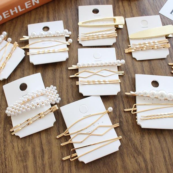 1set metal pearl hairpin combination fashion girl minimalist sweet wind bangs clip barrette clips cards hair accessory1, Brown
1set metal pearl hairpin combination fashion girl minimalist sweet wind bangs clip barrette clips cards hair accessory1, Brown
