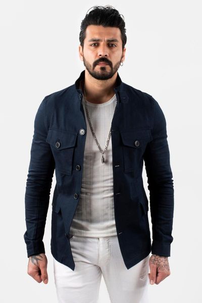 men's suits & blazers deepsea male beli wheel linen safari jacket 2102535, White;black
men's suits & blazers deepsea male beli wheel linen safari jacket 2102535, White;black
