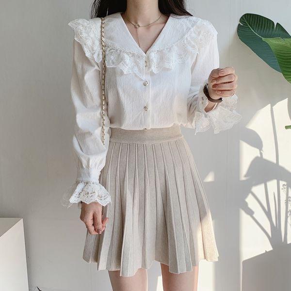 dress spring all match pearls stylish lace sweet female high street ruffles clothe office lady women shirts, White
dress spring all match pearls stylish lace sweet female high street ruffles clothe office lady women shirts, White