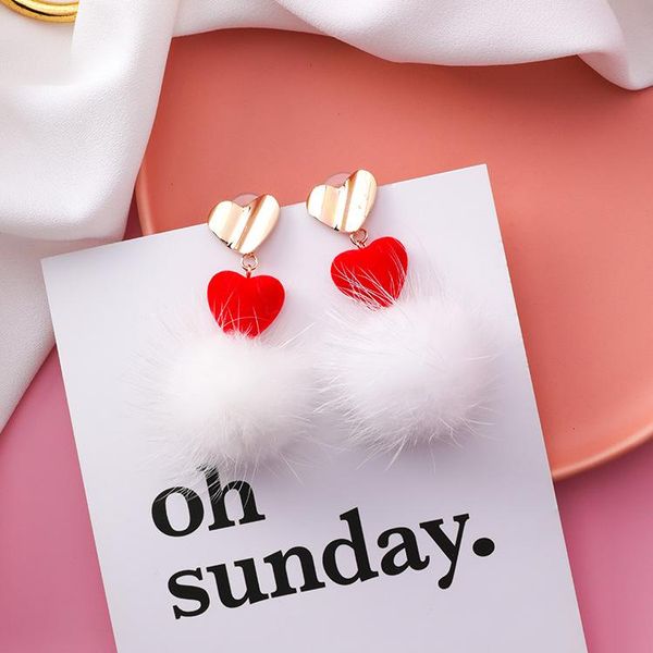 korean lovely heart drop earrings for women winter white fuzzy pompom ball pendientes girl christmas gifts ear jewelry dangle & chandelier, Silver
korean lovely heart drop earrings for women winter white fuzzy pompom ball pendientes girl christmas gifts ear jewelry dangle & chandelier, Silver