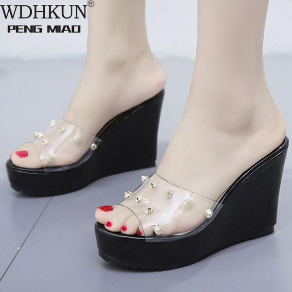women platform slippers summer fish mouth high heels shoes pvc transparent wedges sandals jelly ladies slides, Black
women platform slippers summer fish mouth high heels shoes pvc transparent wedges sandals jelly ladies slides, Black