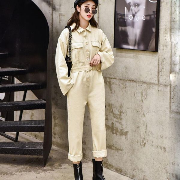 women's jumpsuits & rompers womens retro denim jumpsuit cargo pants 2021 autumn streetwear bodycon female loose jeans overalls, Black;white
women's jumpsuits & rompers womens retro denim jumpsuit cargo pants 2021 autumn streetwear bodycon female loose jeans overalls, Black;white