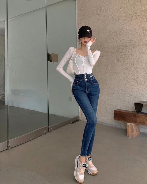 women's jeans cmaz 2021 vintage high waist slim straight pants for women streetwear bodycon female denim buttons zipper ladies trouser, Blue
women's jeans cmaz 2021 vintage high waist slim straight pants for women streetwear bodycon female denim buttons zipper ladies trouser, Blue