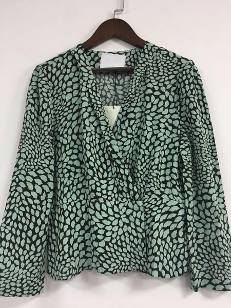 elfstyle women green slips printed wrap v neckline blouse with long sleeve women's blouses & shirts, White
elfstyle women green slips printed wrap v neckline blouse with long sleeve women's blouses & shirts, White
