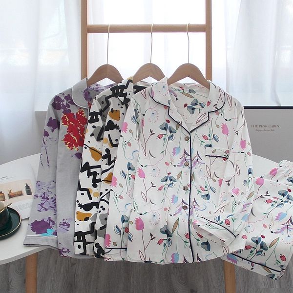 women's sleepwear ladies simple style pajamas set full sleeve+pants 2pcs autumn abstract printed turndown collar comfort knitted c, Black;red
women's sleepwear ladies simple style pajamas set full sleeve+pants 2pcs autumn abstract printed turndown collar comfort knitted c, Black;red