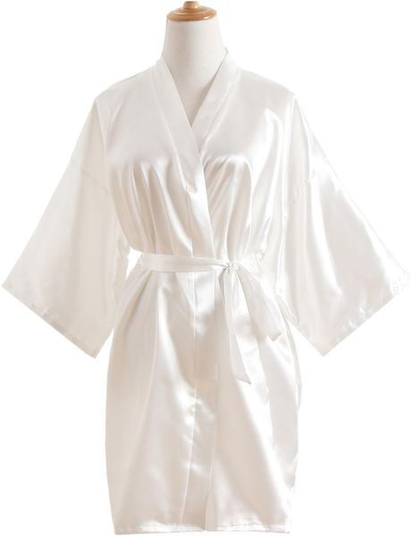women's sleepwear pure color silk white kimono short robes for bridesmaids and bride, Black;red
women's sleepwear pure color silk white kimono short robes for bridesmaids and bride, Black;red