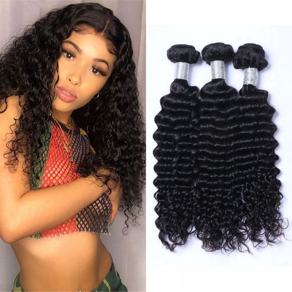 deep wave peruvian human hair weave water curly bundles extensions natural color non remy double drawn, Black
deep wave peruvian human hair weave water curly bundles extensions natural color non remy double drawn, Black