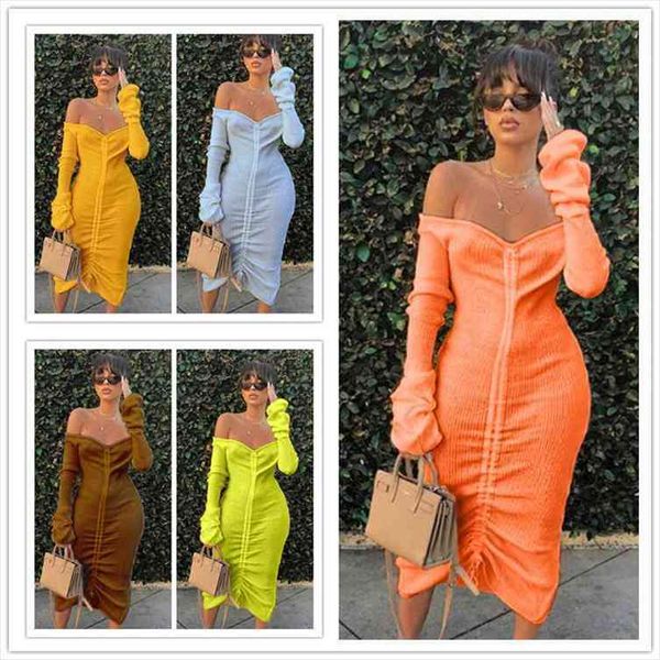 woman autumn dresses off-the-shoulder long-sleeved long pure color draw string womens dresses vestido de mujer blk1395, Black;gray
woman autumn dresses off-the-shoulder long-sleeved long pure color draw string womens dresses vestido de mujer blk1395, Black;gray