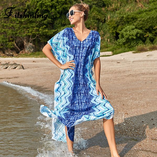 fitshinling bohemian print beach cover up oversized robe blue side split holiday long dress women v ne summer pareos new
fitshinling bohemian print beach cover up oversized robe blue side split holiday long dress women v ne summer pareos new