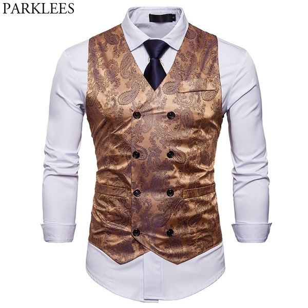 gold paisley printed double breasted vest men brand slim fit mens sleeveless waistcoat formal busienss chaleco hombre 210522, Black;white
gold paisley printed double breasted vest men brand slim fit mens sleeveless waistcoat formal busienss chaleco hombre 210522, Black;white