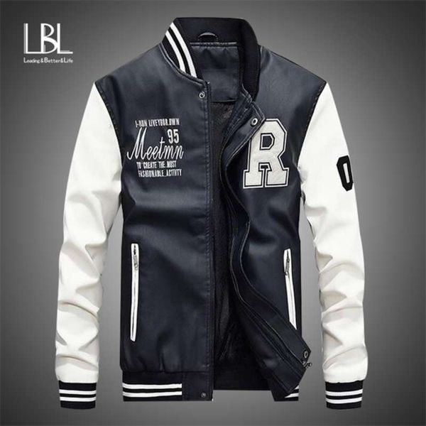 men leather jacket brand embroidery baseball pu jackets male casual luxury winter warm fleece pilot bomber jacket coat 210927, Black;brown
men leather jacket brand embroidery baseball pu jackets male casual luxury winter warm fleece pilot bomber jacket coat 210927, Black;brown