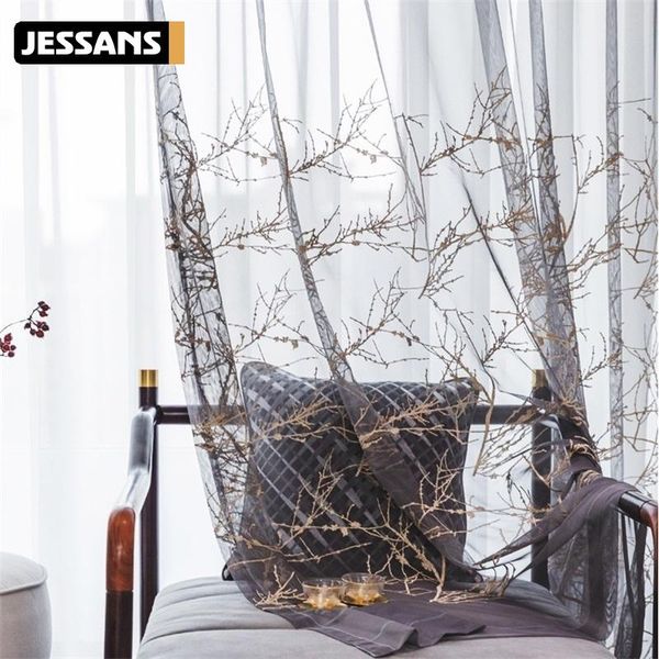 curtain & drapes european high-grade branch embroidered tulle curtains grey exquisite voile for living room bedroom window treatment 547#4
curtain & drapes european high-grade branch embroidered tulle curtains grey exquisite voile for living room bedroom window treatment 547#4