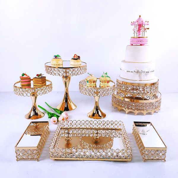 other bakeware 6-9pcs crystal metal cake stand set acrylic mirror cupcake decorations dessert pedestal wedding party display tray
other bakeware 6-9pcs crystal metal cake stand set acrylic mirror cupcake decorations dessert pedestal wedding party display tray