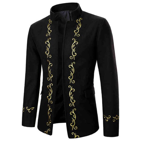 winter new casual stand collar et gold embroidery dign classic fashion men coat, Black
winter new casual stand collar et gold embroidery dign classic fashion men coat, Black