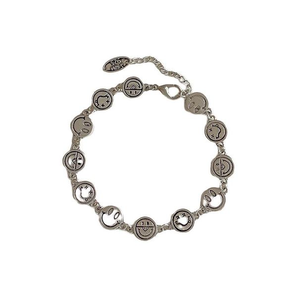 link, chain 2021 trendy creative smile bracelet alloy on hand women accessories fashion jewellery the gift, Black
link, chain 2021 trendy creative smile bracelet alloy on hand women accessories fashion jewellery the gift, Black