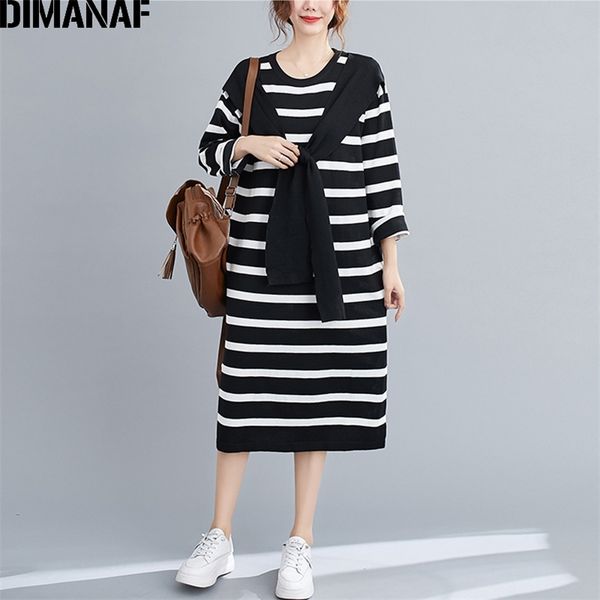 plus size women sweater dress autumn winter thick cotton knitted basic lady vestidos long sleeve striped clothing 210531, Black;gray
plus size women sweater dress autumn winter thick cotton knitted basic lady vestidos long sleeve striped clothing 210531, Black;gray