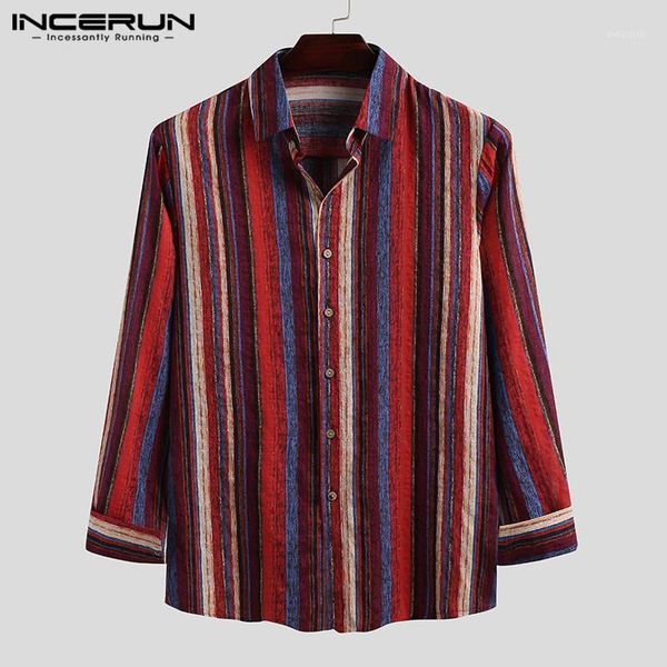 vintage men striped shirt brand long sleeve casual lapel blouse streetwear button cotton breathable leisure camisas incerun men's shirt, White;black
vintage men striped shirt brand long sleeve casual lapel blouse streetwear button cotton breathable leisure camisas incerun men's shirt, White;black