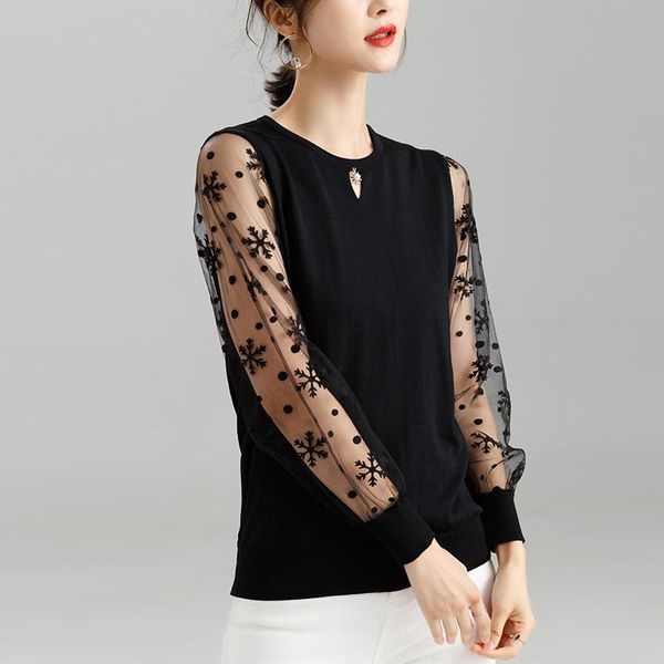 women's blouses & shirts arrival 2021 summer spring woman hollow lace blouse shirt lady sleeve knit, White
women's blouses & shirts arrival 2021 summer spring woman hollow lace blouse shirt lady sleeve knit, White