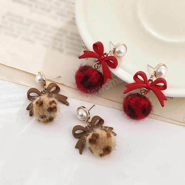 sweet bowknot leopard dangle earring korean pearl leopard bow stud earrings for women jewelry autumn winter trendy, Silver
sweet bowknot leopard dangle earring korean pearl leopard bow stud earrings for women jewelry autumn winter trendy, Silver